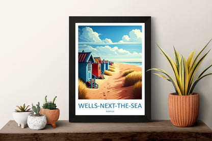 Wells-Next-To-Sea Travel Print Wall Art Wells-Next-To-Sea Wall Hanging Home Décor Wells-Next-To-Sea Gift Art Lovers England Art Lover Gift