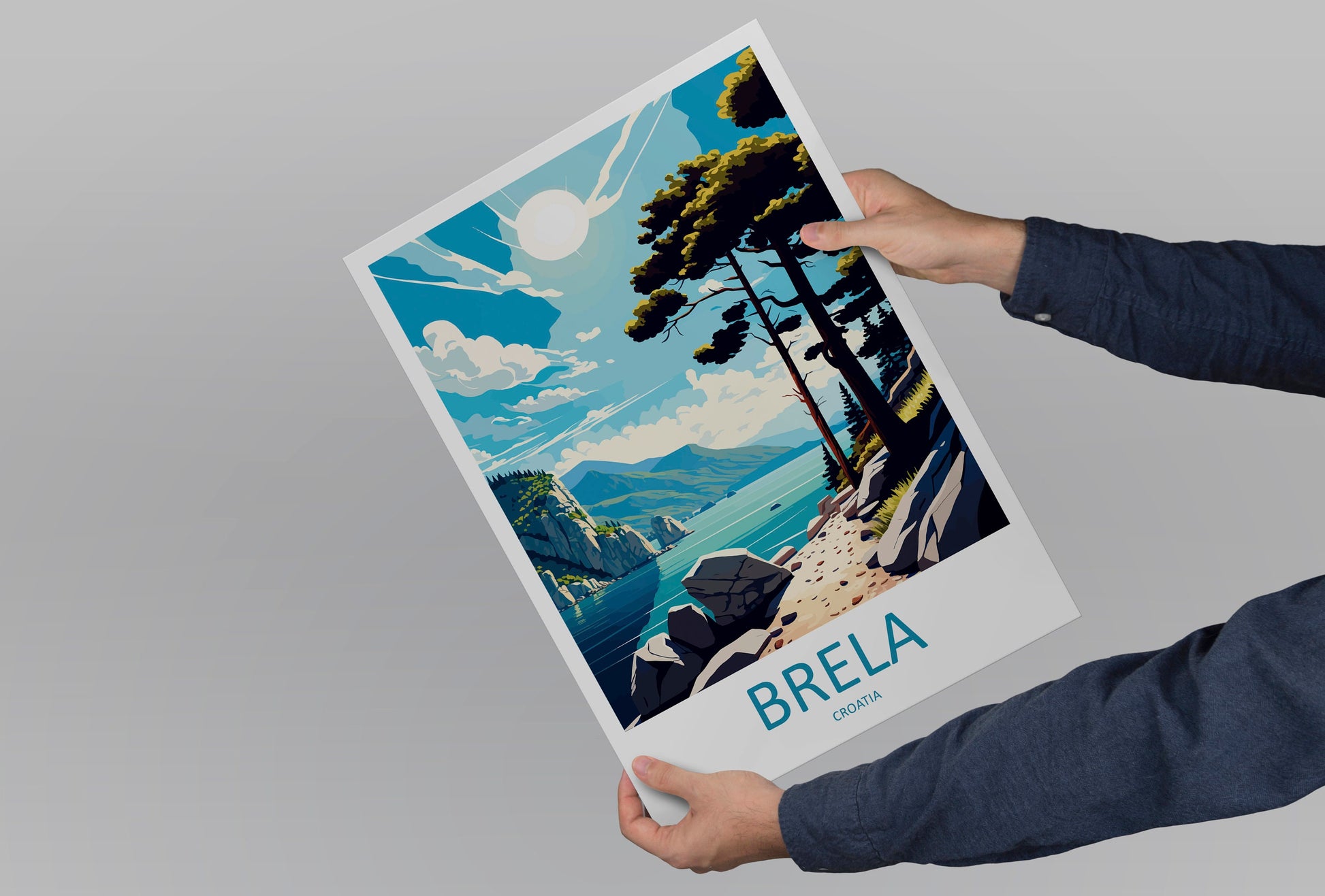 Brela Travel Print Wall Art Brela Wall Hanging Home Décor Brela Gift Art Lovers Croatia Art Lover Gift Brela Travel Poster Wall Art
