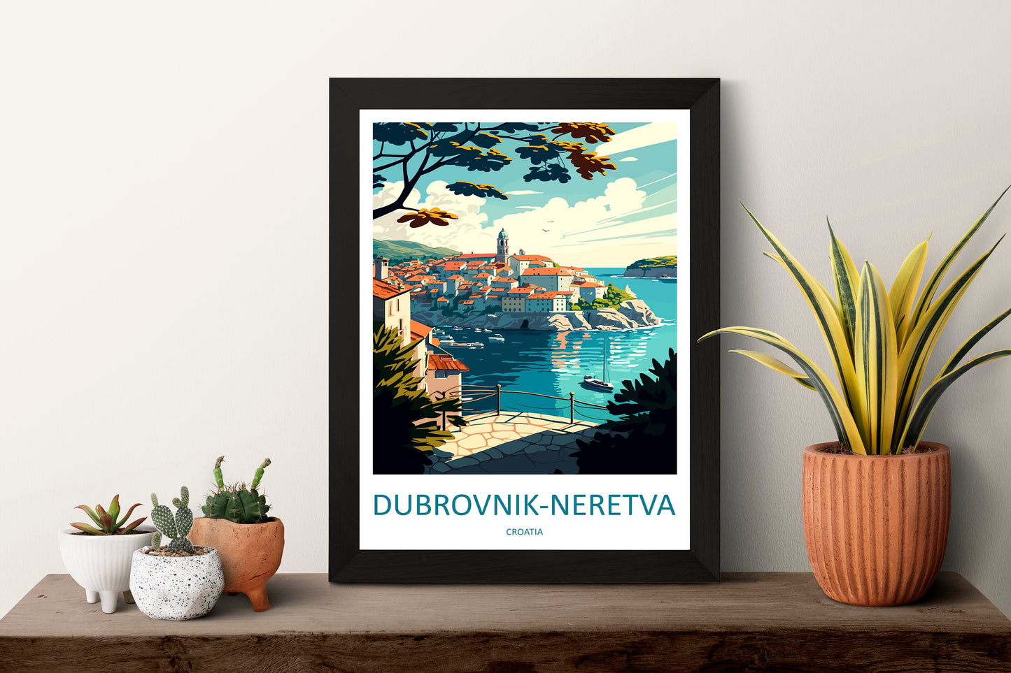 Dubrovnik-Neretva Travel Print Wall Art Dubrovnik-Neretva Wall Hanging Home Décor Dubrovnik-Neretva Gift Art Lovers Croatia Art Lover Gift