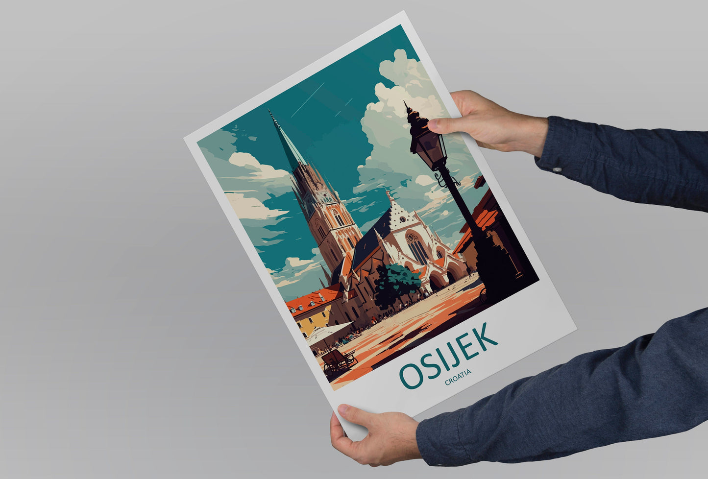 Osijek Travel Print Wall Art Osijek Wall Hanging Home Décor Osijek Gift Art Lovers Croatia Art Lover Gift Osijek Travel Poster Wall Art