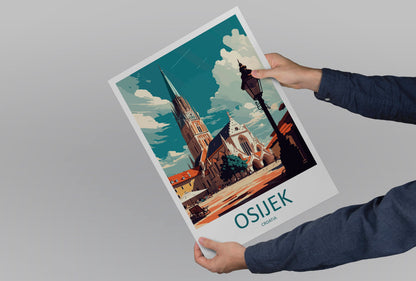 Osijek Travel Print Wall Art Osijek Wall Hanging Home Décor Osijek Gift Art Lovers Croatia Art Lover Gift Osijek Travel Poster Wall Art