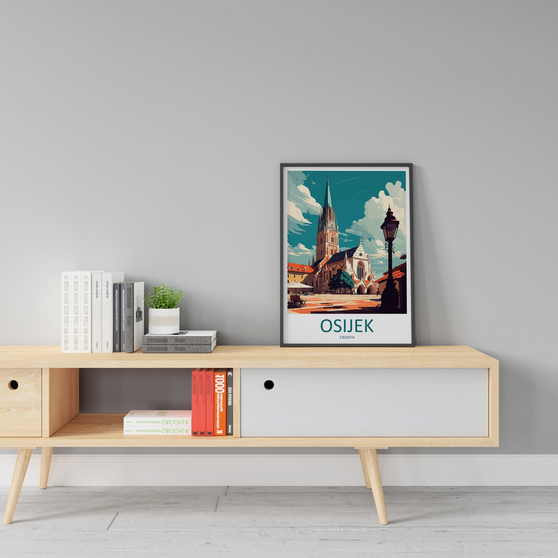 Osijek Travel Print Wall Art Osijek Wall Hanging Home Décor Osijek Gift Art Lovers Croatia Art Lover Gift Osijek Travel Poster Wall Art