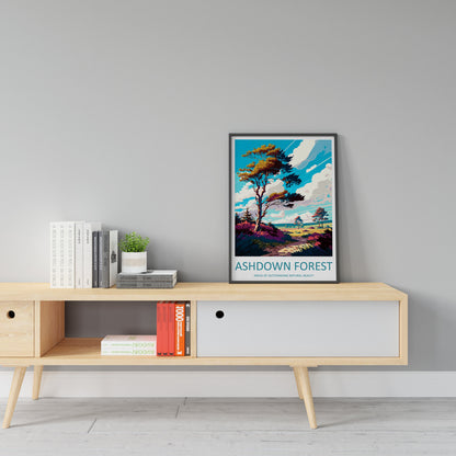 Ashdown Forest Travel Print Wall Art Ashdown Forest Wall Hanging Home Decoration Ashdown Forest Gift Art Lovers Wall Art