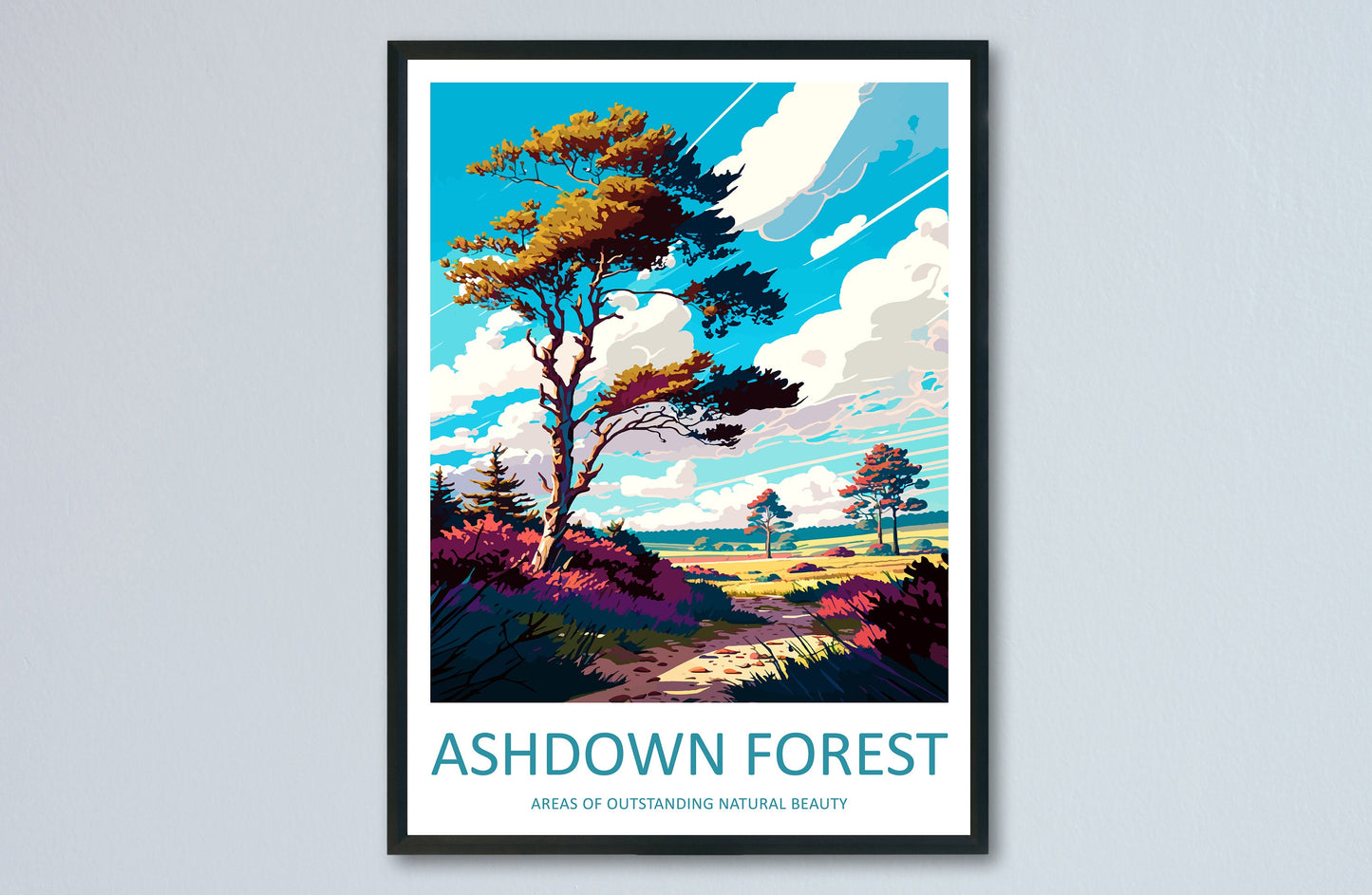 Ashdown Forest Travel Print Wall Art Ashdown Forest Wall Hanging Home Decoration Ashdown Forest Gift Art Lovers Wall Art