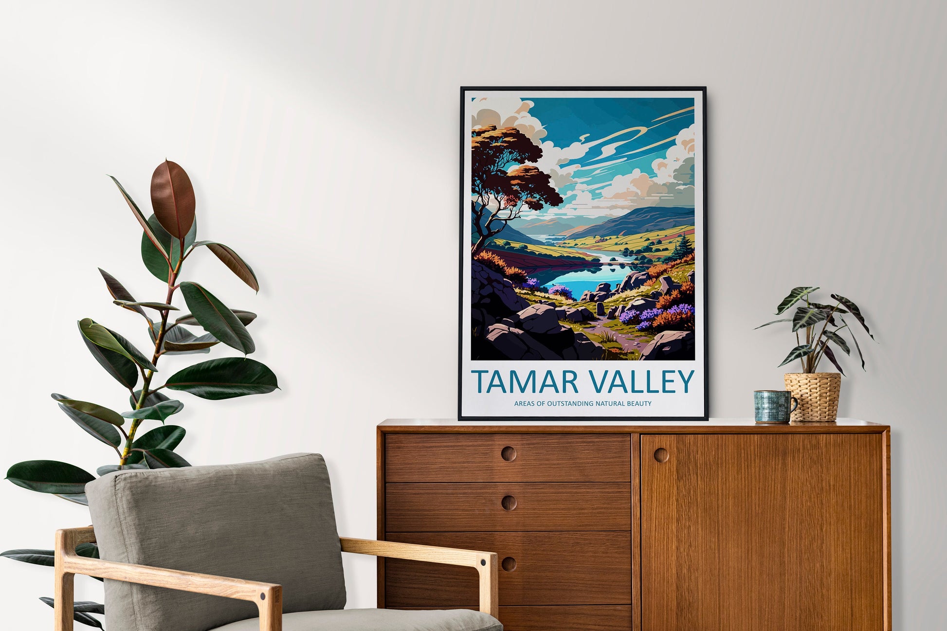 Tamar Valley Travel Print Wall Art Tamar Valley Wall Hanging Home Decor Tamar Valley Gift Art Lovers Wall Art ANOB Travel Art