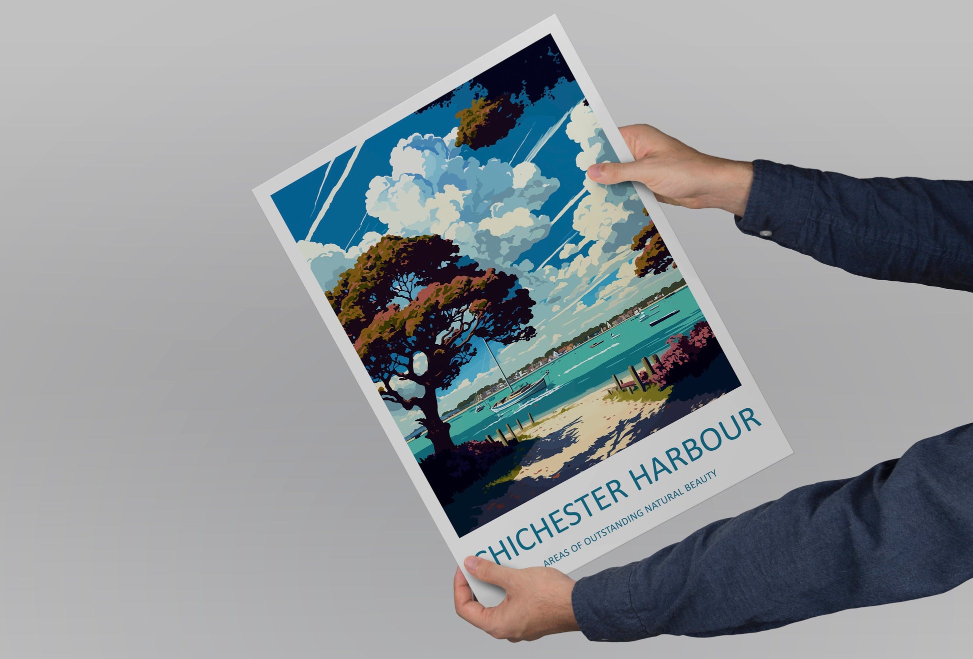 Chichester Harbour Travel Print Wall Art Chichester Harbour Wall Hanging Home Decor Chichester Harbour Gift Art Lovers Wall Art ANOB Travel