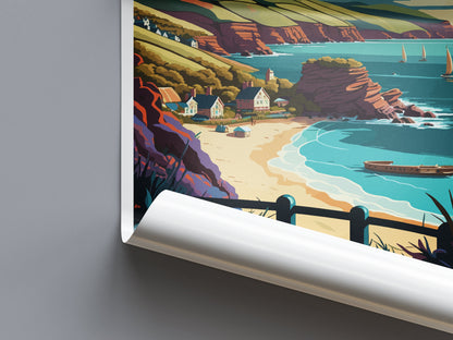 South Devon Travel Print Wall Art South Devon Wall Hanging Home Decor South Devon Gift Art Lovers Wall Art ANOB Travel Art