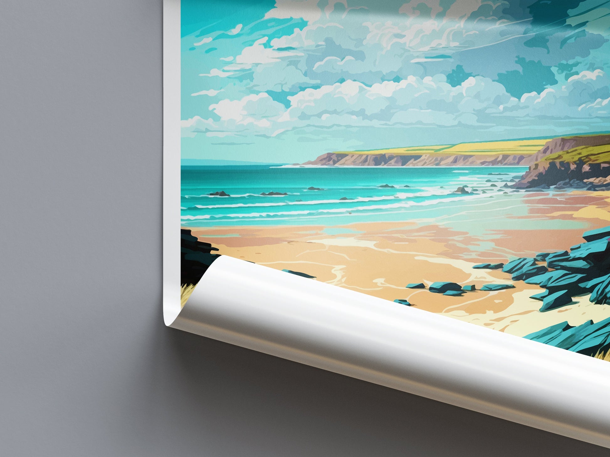 Croyde Bay Travel Print Wall Art Croyde Bay Wall Hanging Home Decoration Croyde Bay Gift Art Lovers Wall Art Print Art Croyde Bay Print