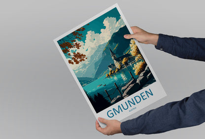 Gmunden Travel Print Wall Art Gmunden Wall Hanging Home Décor Gmunden Gift Art Lovers Austria Art Lover Gift Gmunden Travel Poster