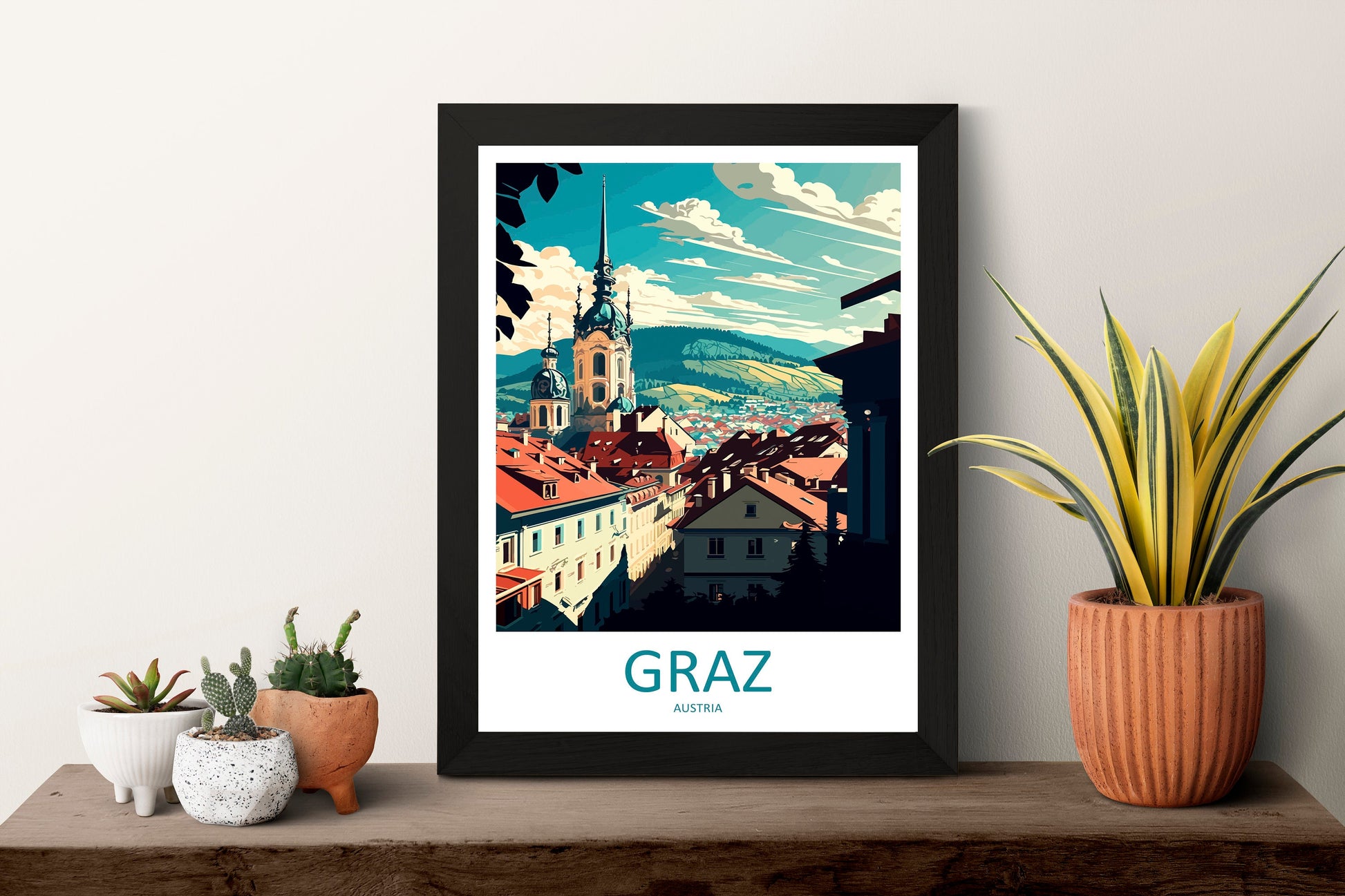 Graz Travel Print Wall Art Graz Wall Hanging Home Décor Graz Gift Art Lovers Austria Art Lover Gift Graz Travel Poster Graz Wall Poster