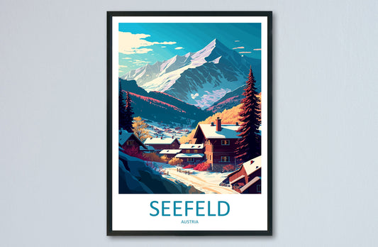 Seefeld Travel Print Wall Art Seefeld Wall Hanging Home Décor Seefeld Gift Art Lovers Austria Art Lover Gift Seefeld Travel Poster