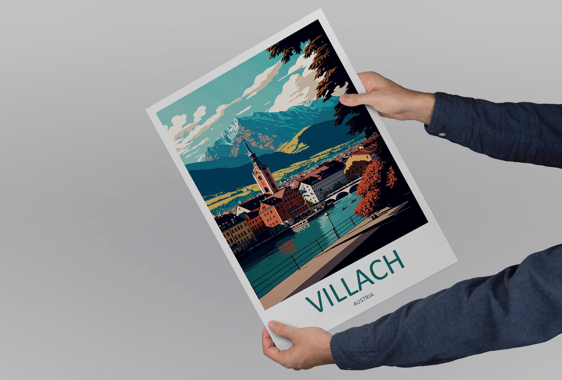 Villach Travel Print Wall Art Villach Wall Hanging Home Décor Villach Gift Art Lovers Austria Art Lover Gift Villach Travel Poster