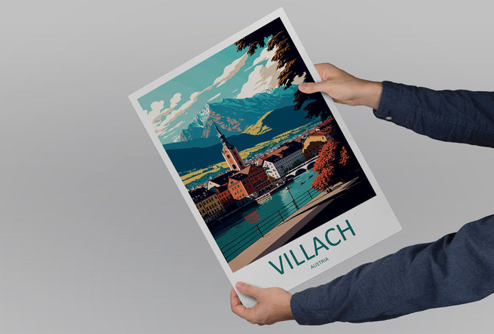 Villach Travel Print Wall Art Villach Wall Hanging Home Décor Villach Gift Art Lovers Austria Art Lover Gift Villach Travel Poster
