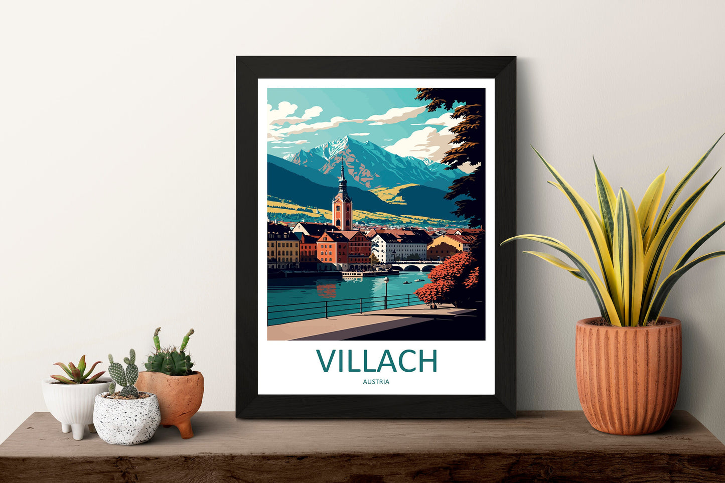Villach Travel Print Wall Art Villach Wall Hanging Home Décor Villach Gift Art Lovers Austria Art Lover Gift Villach Travel Poster
