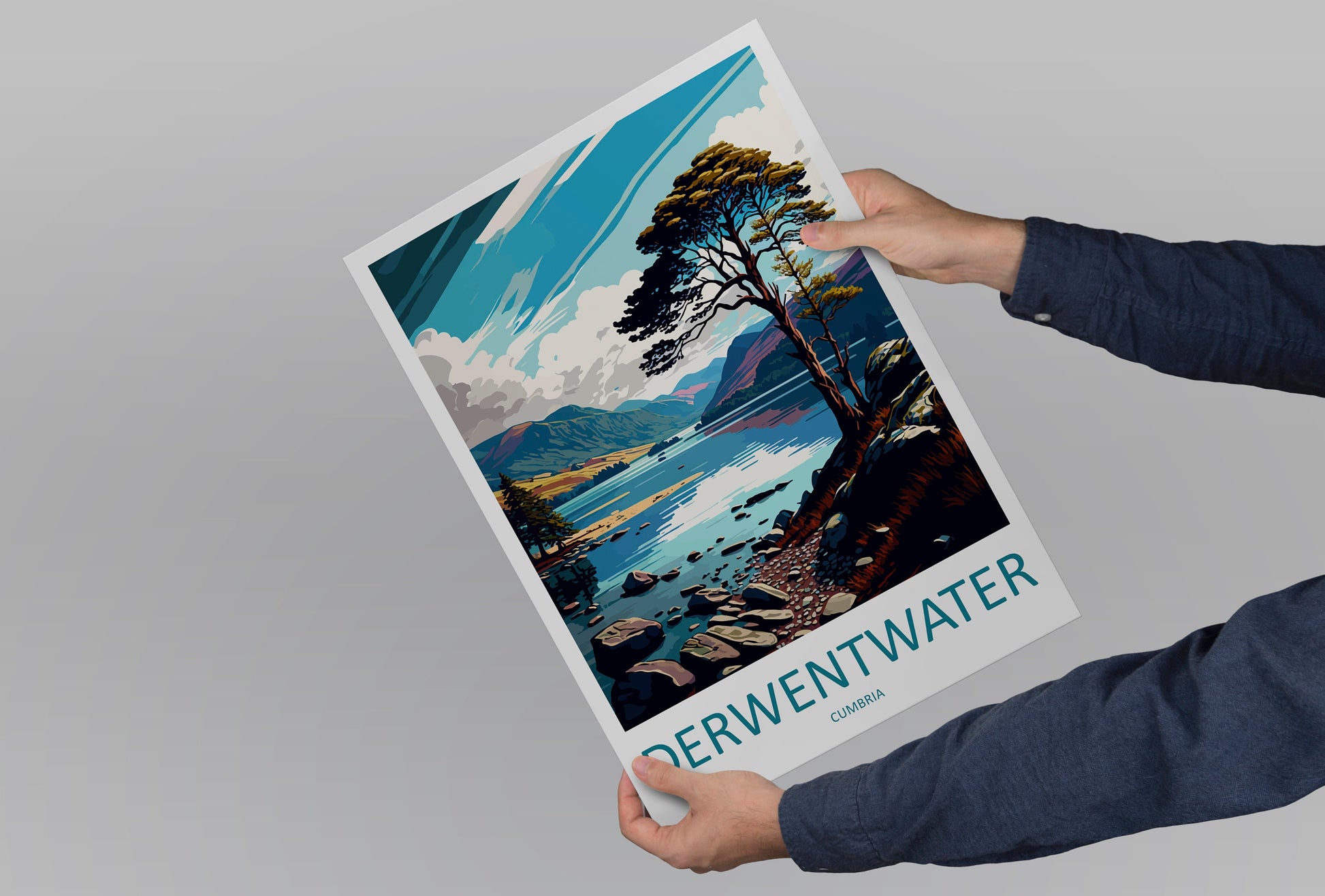 Derwentwater Travel Print Wall Art Derwentwater Wall Hanging Home Decor Derwentwater Gift Art Lovers Wall Art Print Art Derwentwater Art