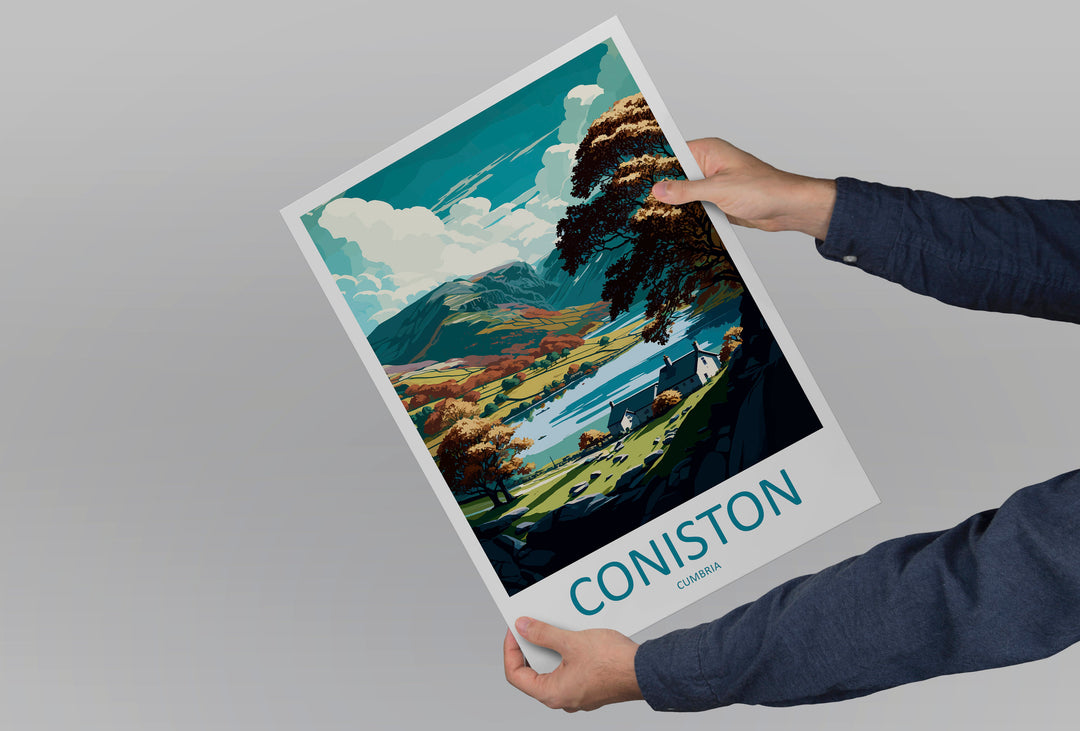 Coniston Travel Print Wall Art Coniston Wall Hanging Home Decoration Coniston Gift Art Lovers Wall Art Print Art Coniston Travel Art