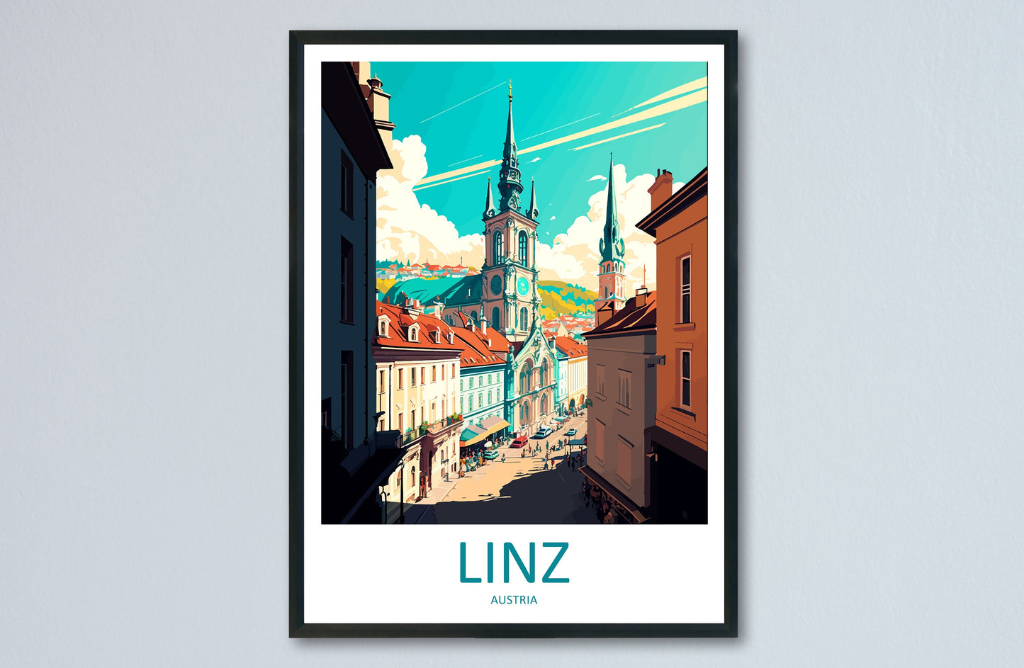 Linz Travel Print Wall Art Linz Wall Hanging Home Décor Linz Gift Art Lovers Austria Art Lover Gift Linz Travel Poster Linz Wall Poster
