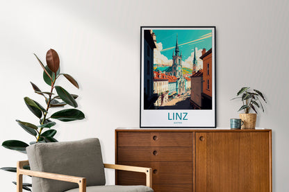 Linz Travel Print Wall Art Linz Wall Hanging Home Décor Linz Gift Art Lovers Austria Art Lover Gift Linz Travel Poster Linz Wall Poster