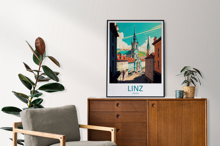 Linz Travel Print Wall Art Linz Wall Hanging Home Décor Linz Gift Art Lovers Austria Art Lover Gift Linz Travel Poster Linz Wall Poster