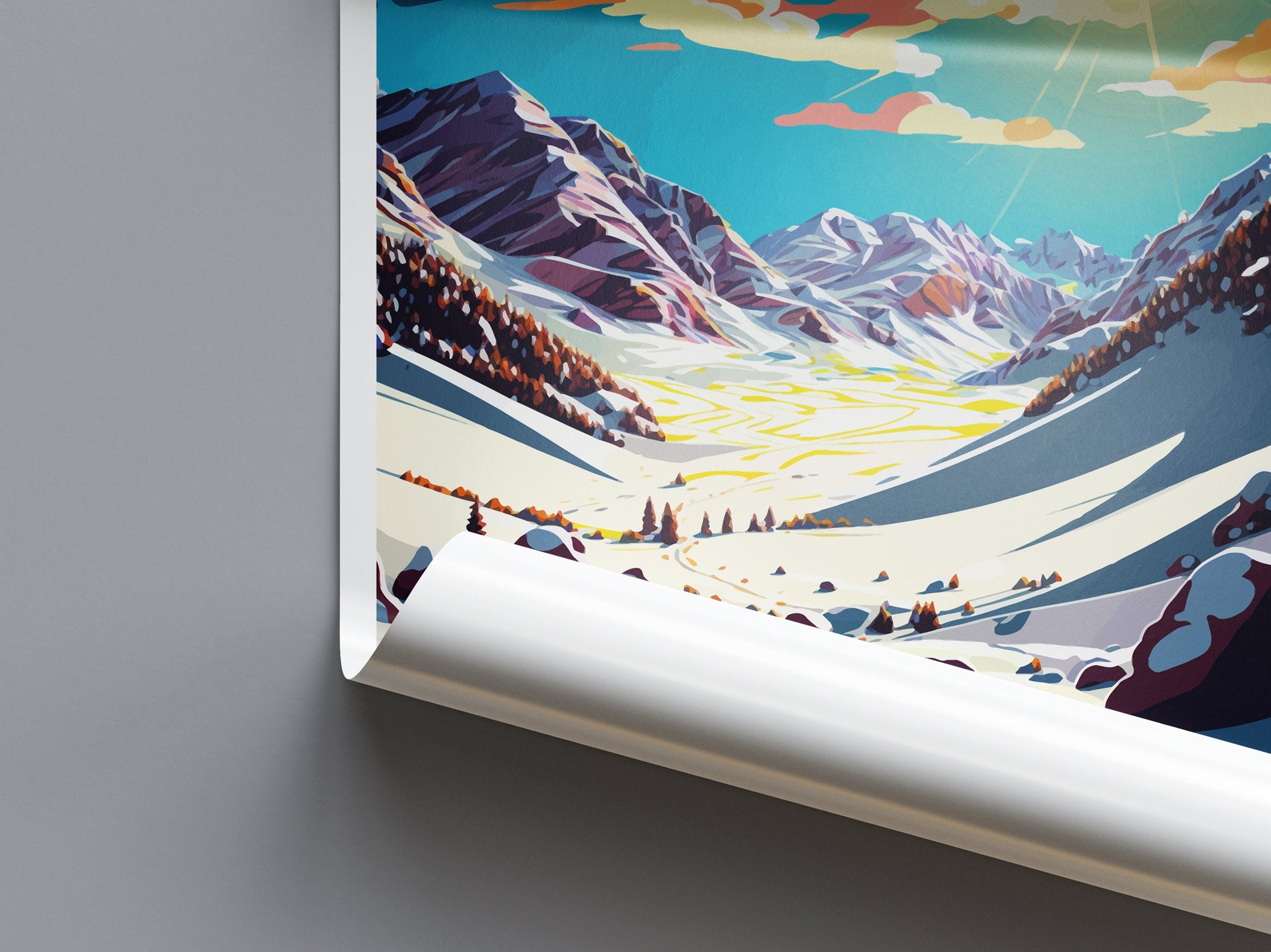 Obertauern Travel Print Wall Art Obertauern Wall Hanging Home Décor Obertauern Gift Art Lovers Austria Art Lover Gift Obertauern Travel Art
