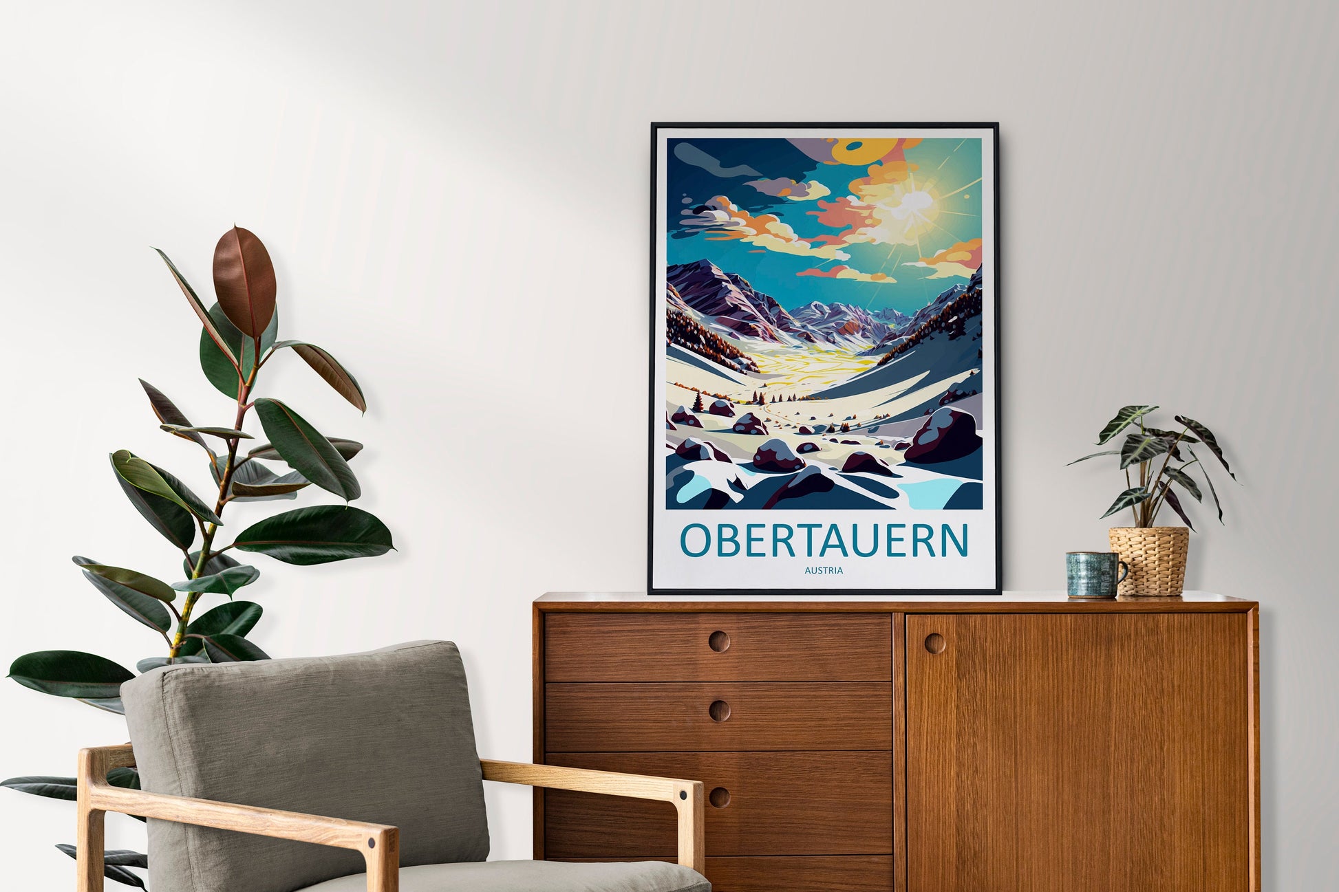 Obertauern Travel Print Wall Art Obertauern Wall Hanging Home Décor Obertauern Gift Art Lovers Austria Art Lover Gift Obertauern Travel Art