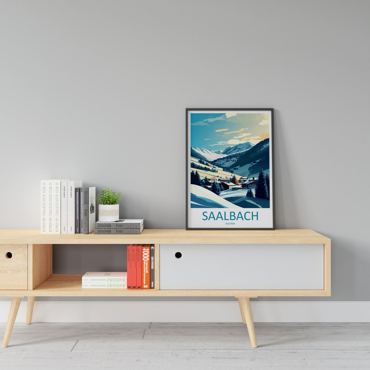 Saalbach Travel Print Wall Art Saalbach Wall Hanging Home Décor Saalbach Gift Art Lovers Austria Art Lover Gift Saalbach Travel Poster