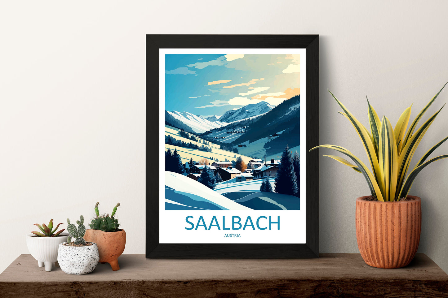 Saalbach Travel Print Wall Art Saalbach Wall Hanging Home Décor Saalbach Gift Art Lovers Austria Art Lover Gift Saalbach Travel Poster