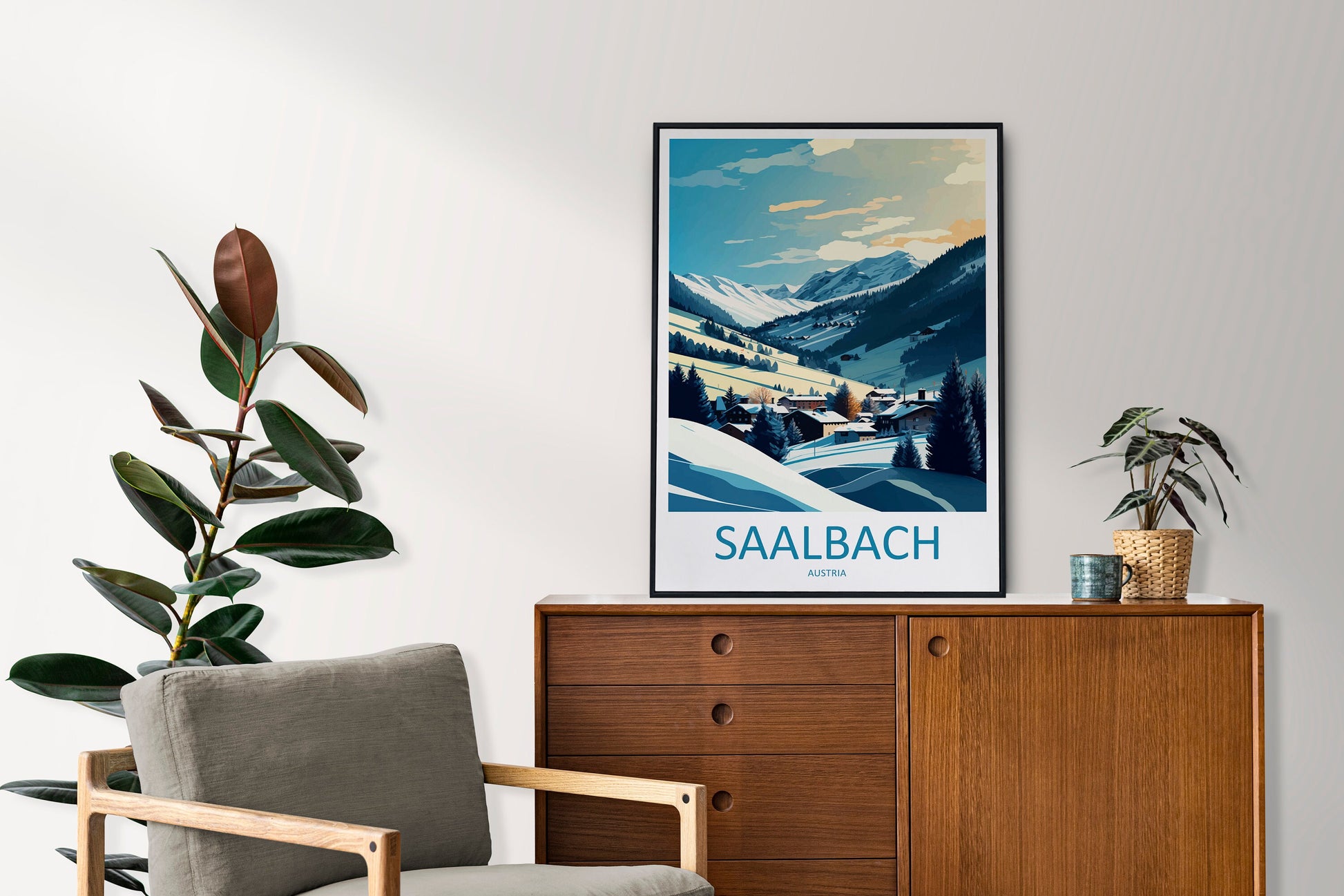 Saalbach Travel Print Wall Art Saalbach Wall Hanging Home Décor Saalbach Gift Art Lovers Austria Art Lover Gift Saalbach Travel Poster