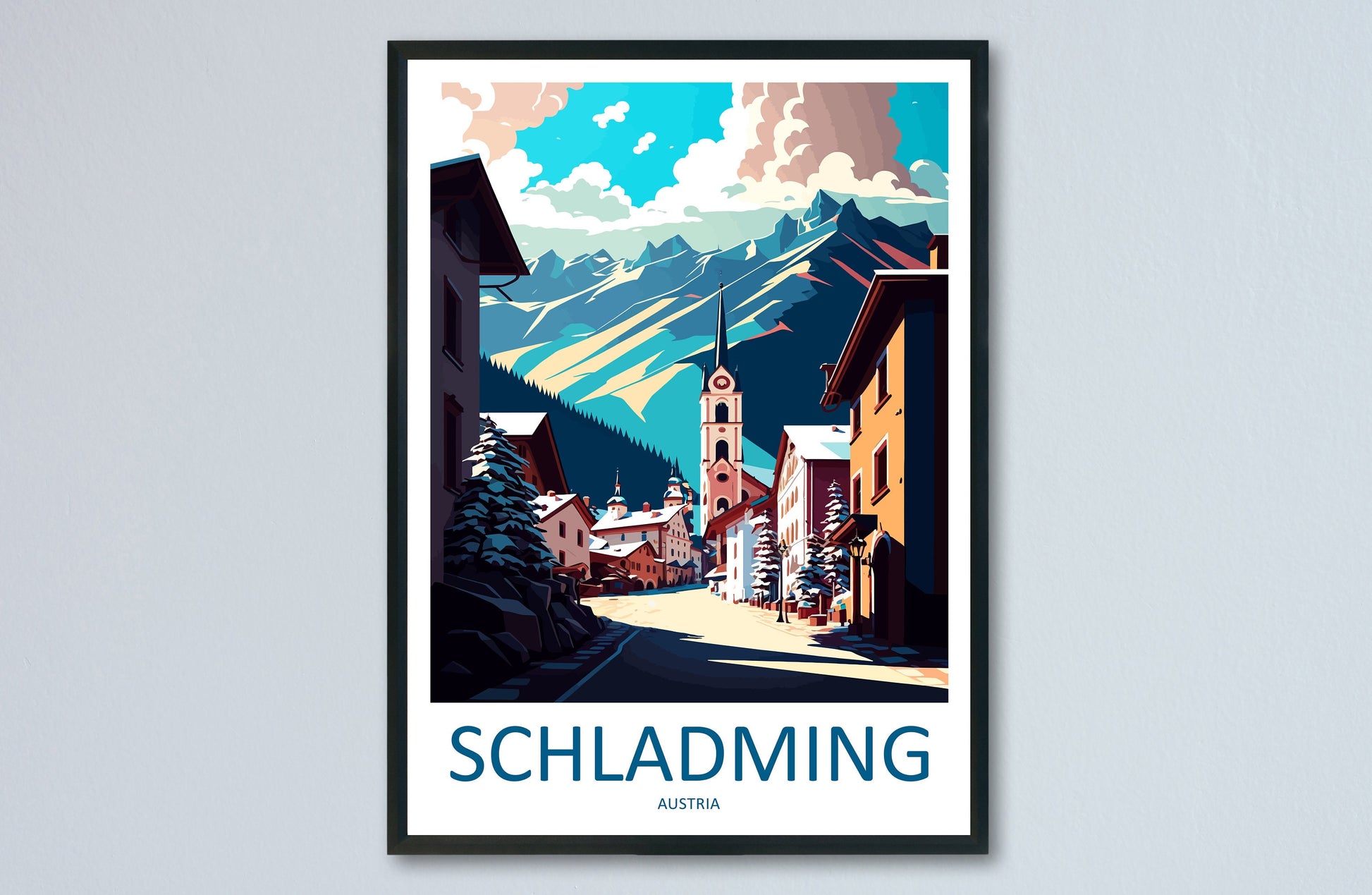 Schladming Travel Print Wall Art Schladming Wall Hanging Home Décor Schladming Gift Art Lovers Austria Art Lover Gift Schladming Artwork