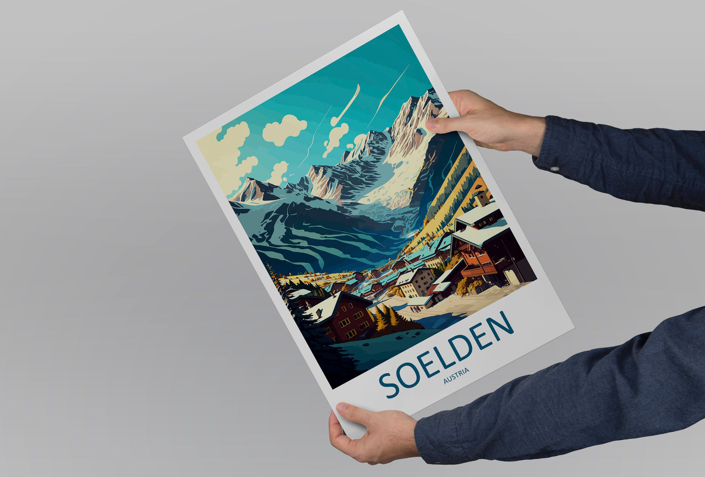 Soelden Travel Print Wall Art Soelden Wall Hanging Home Décor Soelden Gift Art Lovers Austria Art Lover Gift Soelden Travel Poster