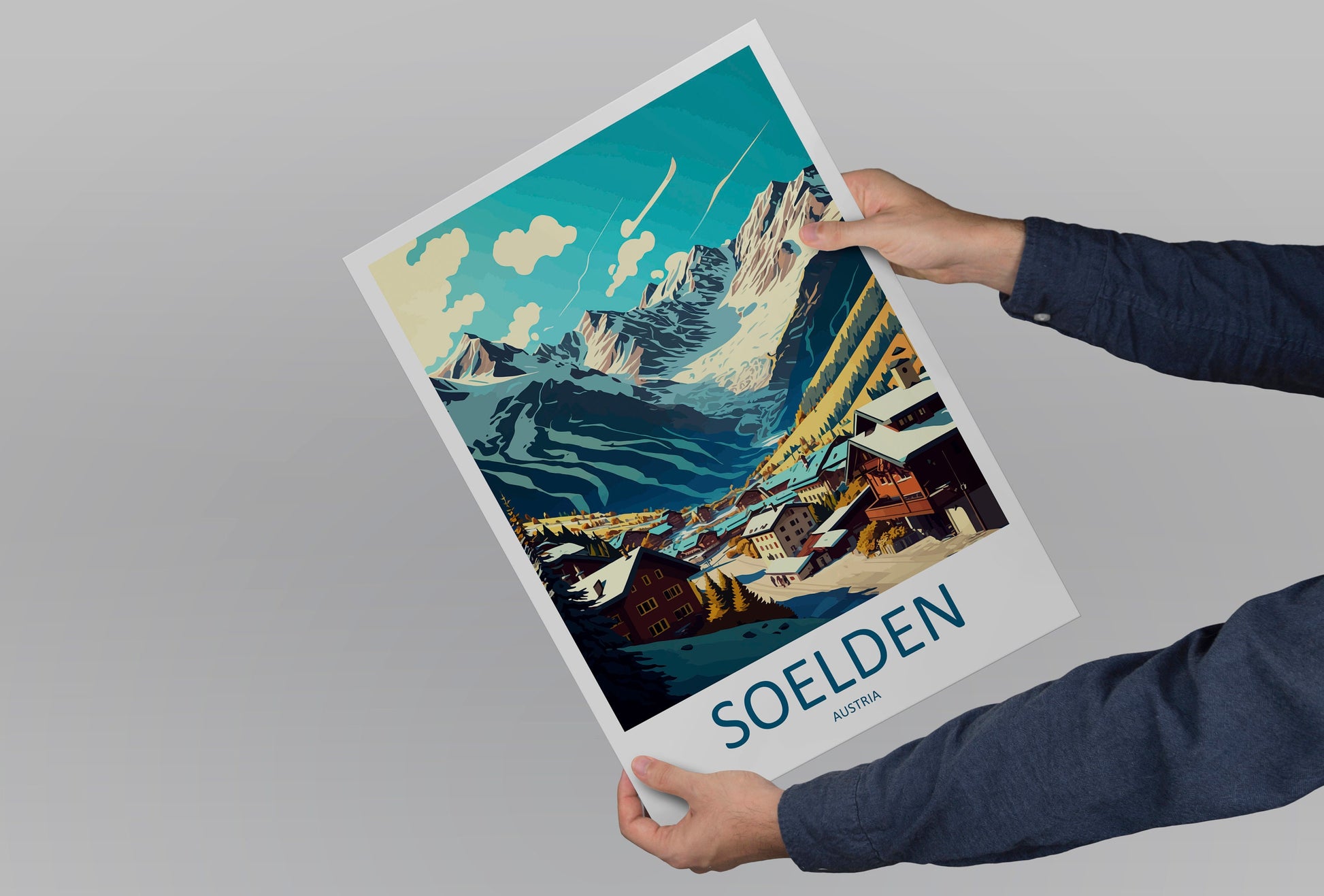 Soelden Travel Print Wall Art Soelden Wall Hanging Home Décor Soelden Gift Art Lovers Austria Art Lover Gift Soelden Travel Poster