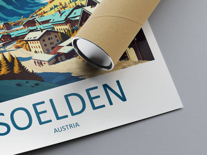 Soelden Travel Print Wall Art Soelden Wall Hanging Home Décor Soelden Gift Art Lovers Austria Art Lover Gift Soelden Travel Poster