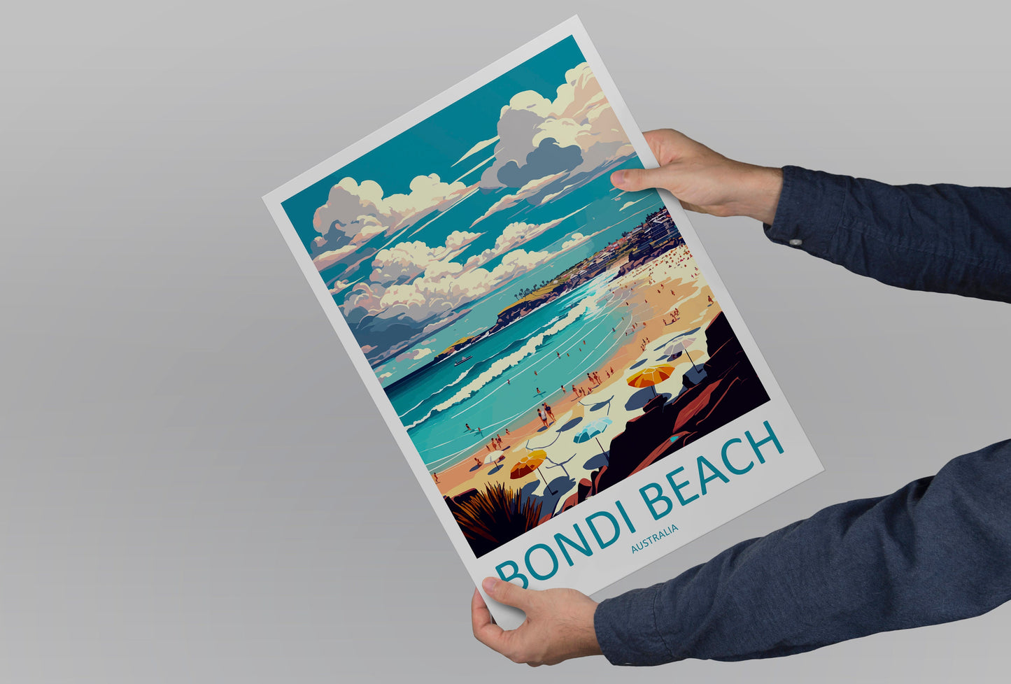 Bondi Beach Travel Print Wall Art Bondi Beach Wall Hanging Home Décor Bondi Beach Gift Art Lovers Wall Art Australia Travel Print