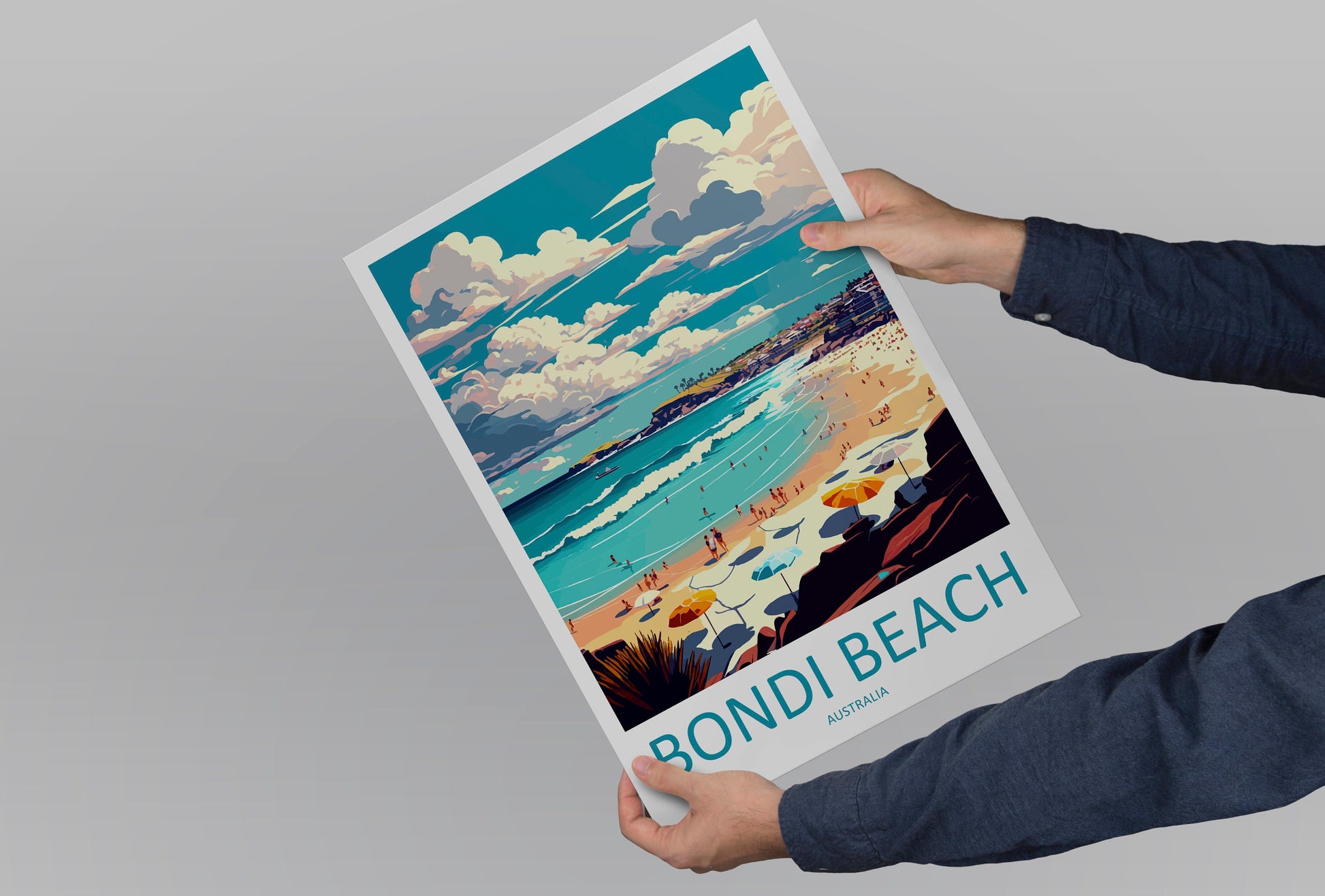 Bondi Beach Travel Print Wall Art Bondi Beach Wall Hanging Home Décor Bondi Beach Gift Art Lovers Wall Art Australia Travel Print