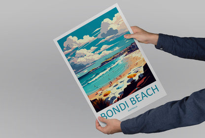 Bondi Beach Travel Print Wall Art Bondi Beach Wall Hanging Home Décor Bondi Beach Gift Art Lovers Wall Art Australia Travel Print