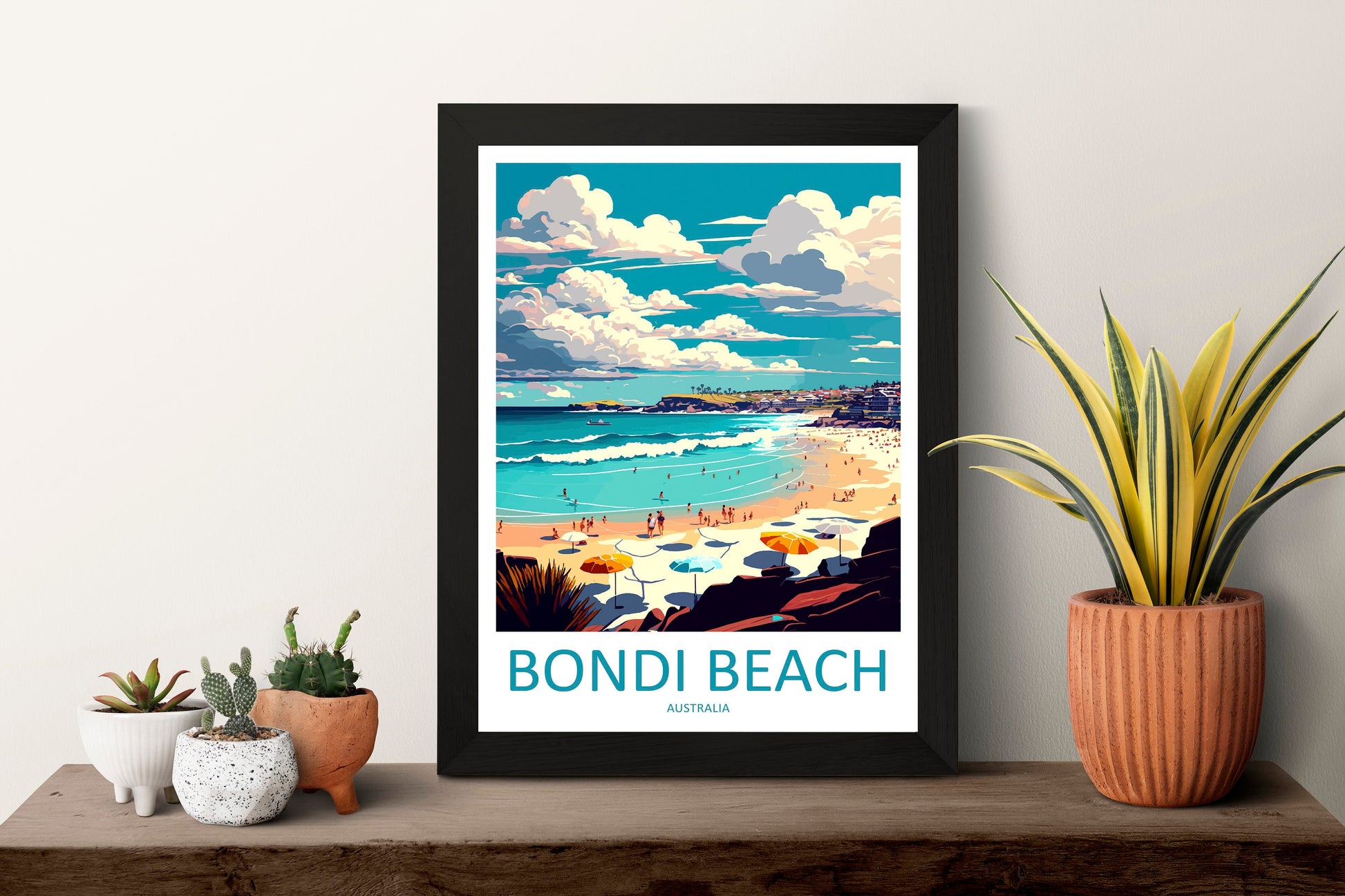 Bondi Beach Travel Print Wall Art Bondi Beach Wall Hanging Home Décor Bondi Beach Gift Art Lovers Wall Art Australia Travel Print
