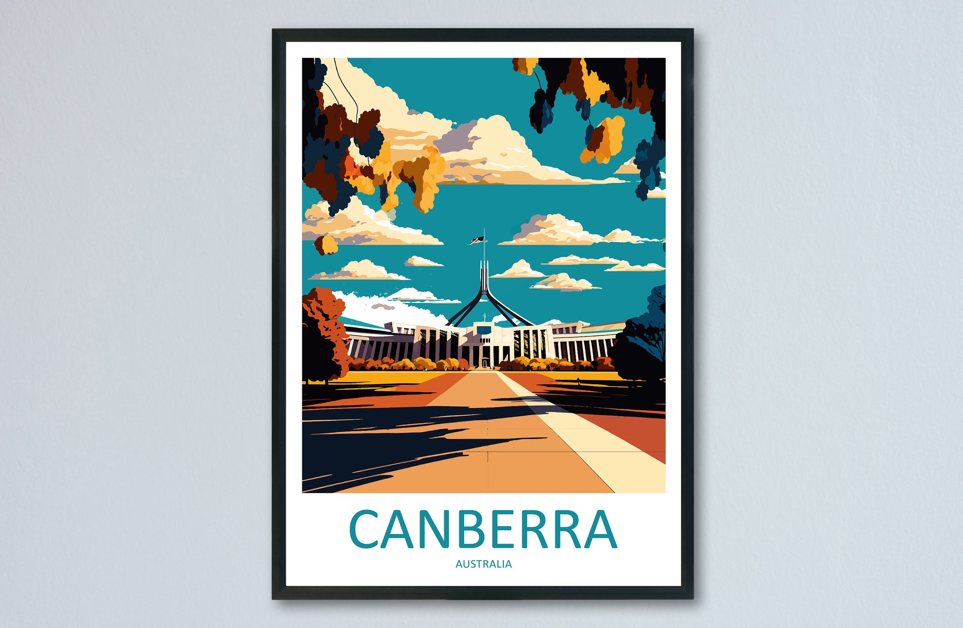 Canberra Travel Print Wall Art Canberra Wall Hanging Home Décor Canberra Gift Art Lovers Wall Art Australia Travel Print Canberra Art
