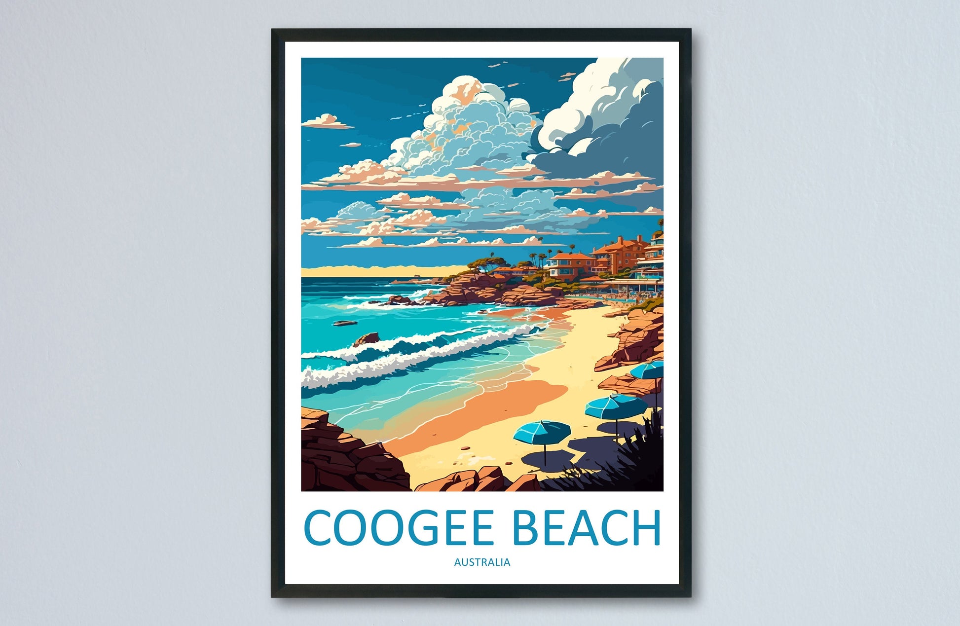 Coogee Beach Travel Print Wall Art Coogee Beach Wall Hanging Home Décor Coogee Beach Gift Art Lovers Wall Art Australia Travel Print