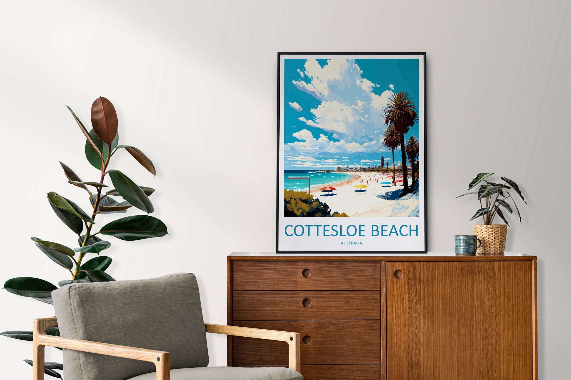 Cottesloe Beach Travel Print Wall Art Cottesloe Beach Wall Hanging Home Décor Cottesloe Beach Gift Art Lovers Wall Art Australia Travel Art