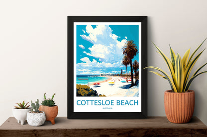 Cottesloe Beach Travel Print Wall Art Cottesloe Beach Wall Hanging Home Décor Cottesloe Beach Gift Art Lovers Wall Art Australia Travel Art