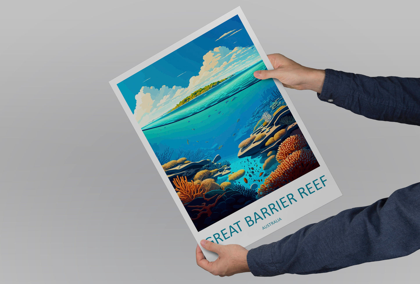 Great Barrier Reef Travel Print Wall Art Great Barrier Reef Wall Hanging Home Décor Great Barrier Reef Gift Art Lovers Wall Art Australia