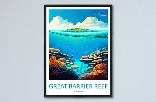 Great Barrier Reef Travel Print Wall Art Great Barrier Reef Wall Hanging Home Décor Great Barrier Reef Gift Art Lovers Wall Art Australia
