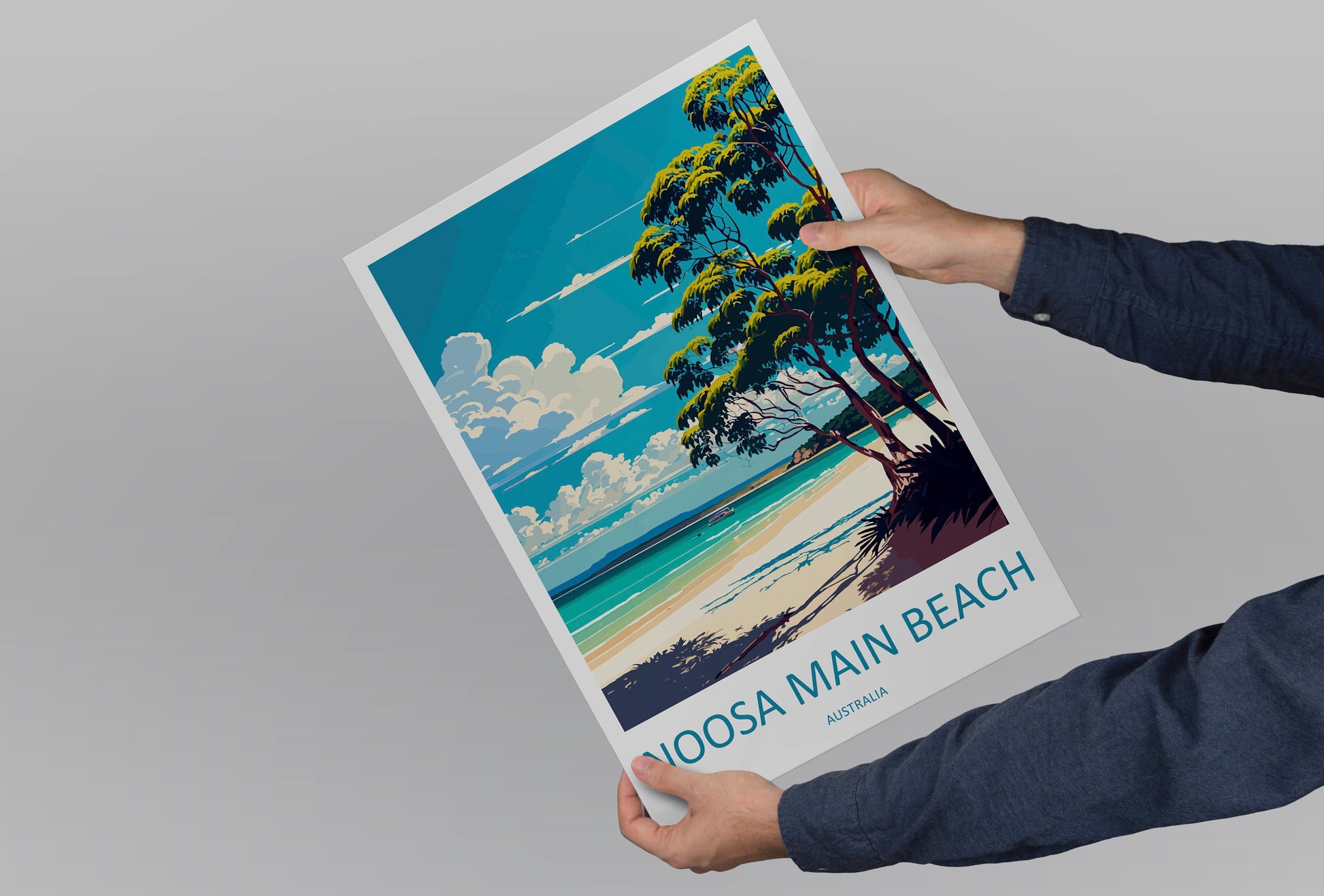 Noosa Main Beach Travel Print Wall Art Noosa Main Beach Wall Hanging Home Décor Noosa Main Beach Gift Art Lovers Wall Art Australia Travel