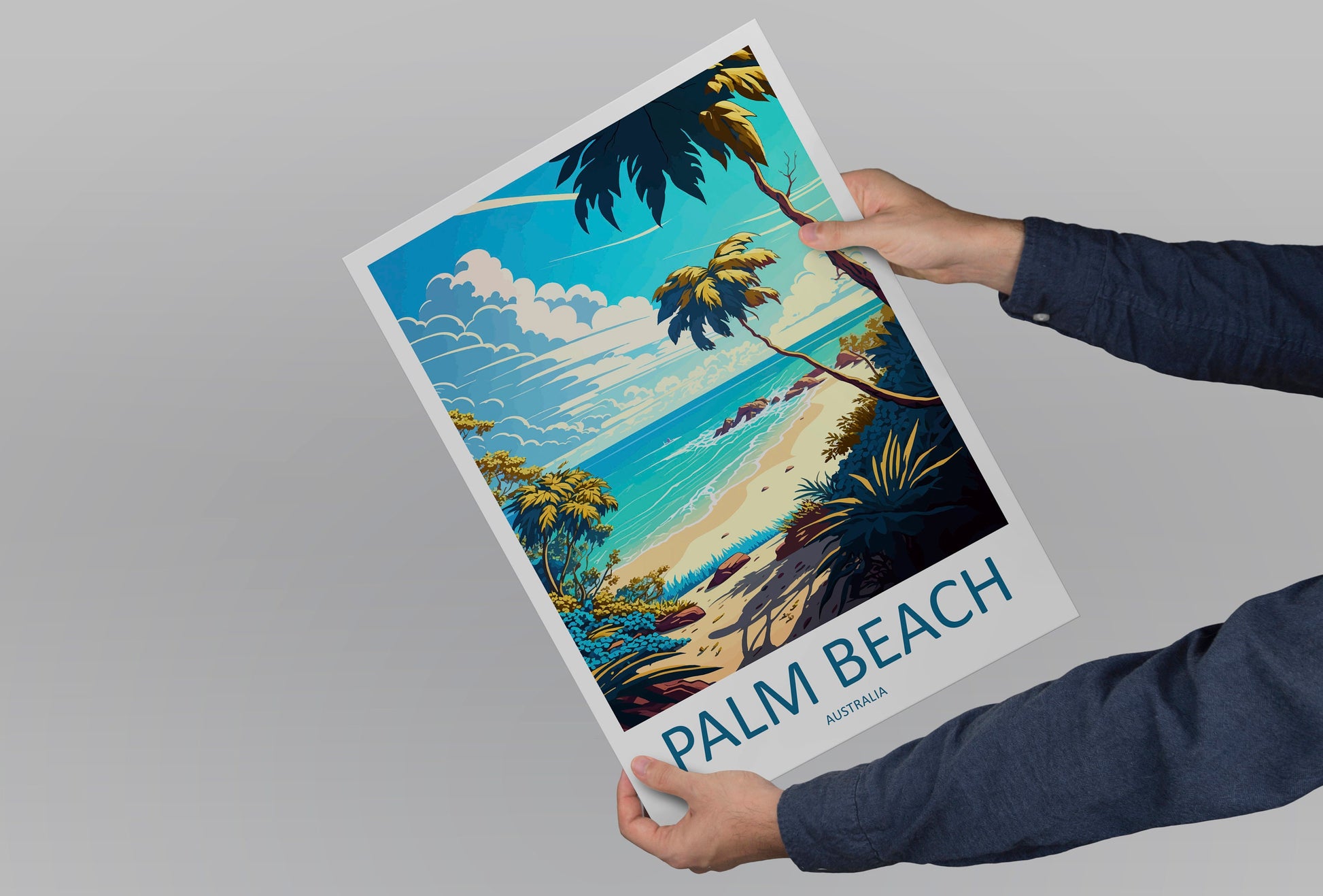 Palm Beach Travel Print Wall Art Palm Beach Wall Hanging Home Décor Palm Beach Gift Art Lovers Wall Art Australia Travel Print