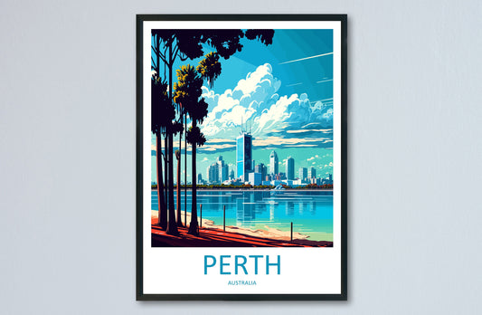 Perth Travel Print Wall Art Perth Wall Hanging Home Décor Perth Gift Art Lovers Wall Art Australia Travel Print Perth Australia Art