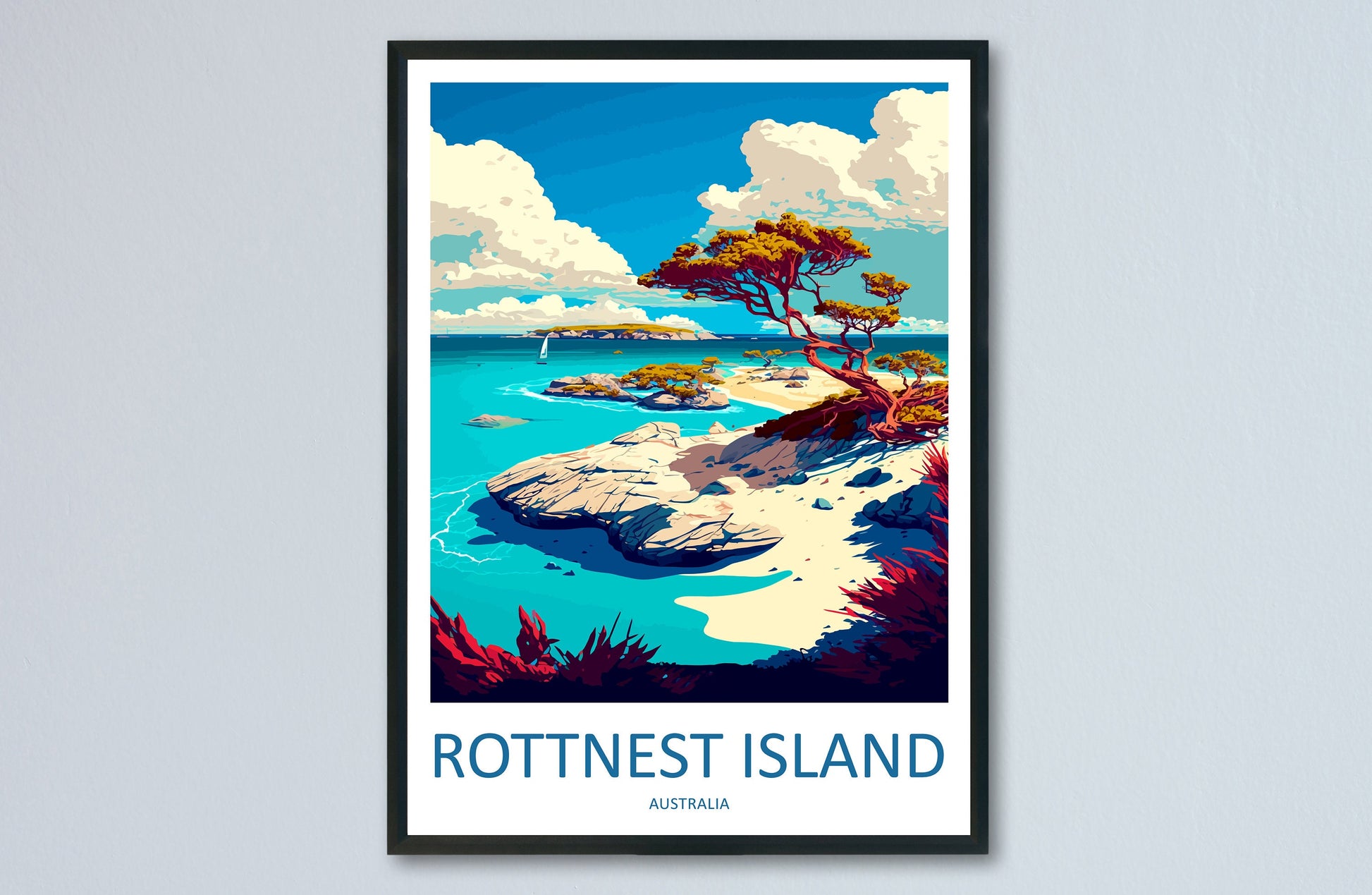 Rottnest Island Travel Print Wall Art Rottnest Island Wall Hanging Home Décor Rottnest Island Gift Art Lovers Wall Art Australia Travel Art