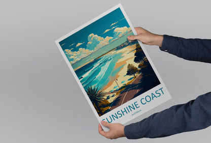 Sunshine Coast Travel Print Wall Art Sunshine Coast Wall Hanging Home Décor Sunshine Coast Gift Art Lovers Wall Art Australia Travel Art