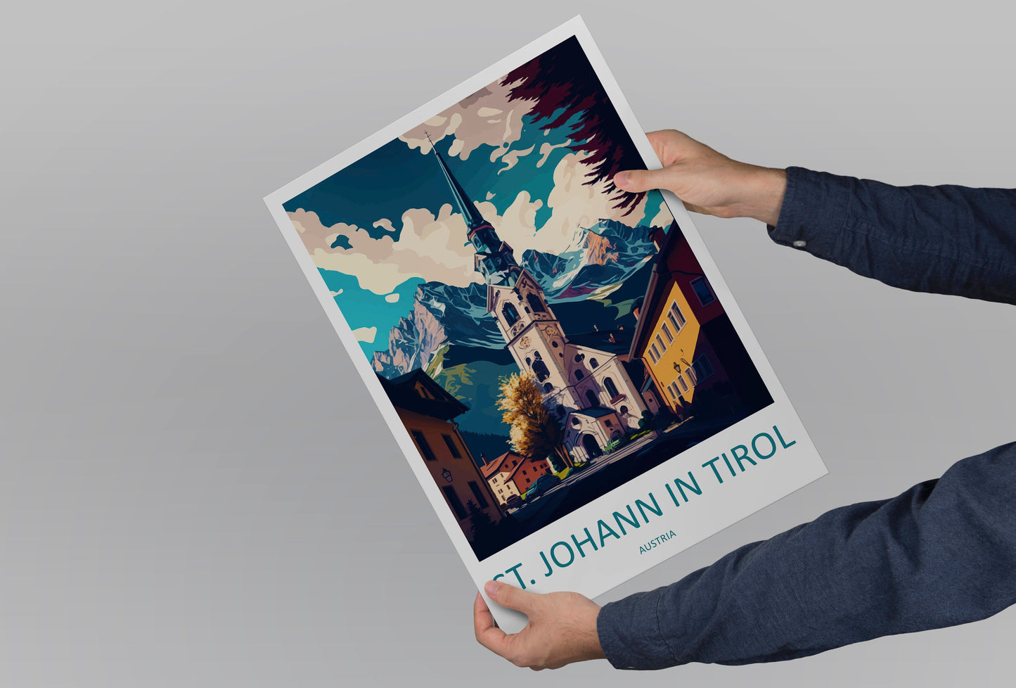 St. Johann in Tirol Travel Print Wall Art St. Johann in Tirol Wall Hanging Home Décor St. Johann in Tirol Gift Art Lovers Austria Art