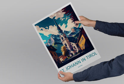 St. Johann in Tirol Travel Print Wall Art St. Johann in Tirol Wall Hanging Home Décor St. Johann in Tirol Gift Art Lovers Austria Art