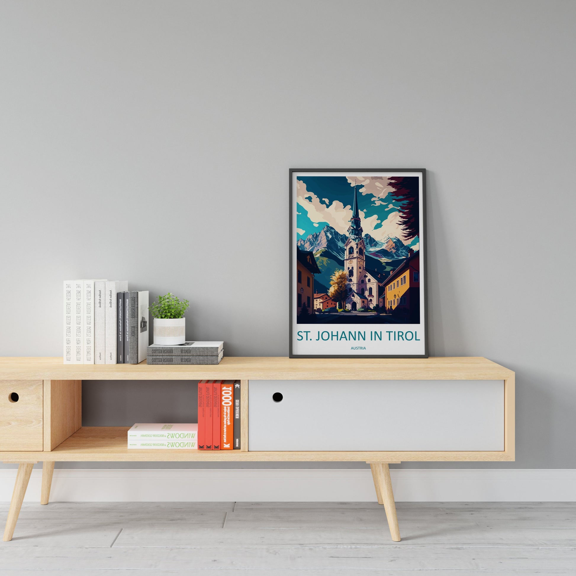 St. Johann in Tirol Travel Print Wall Art St. Johann in Tirol Wall Hanging Home Décor St. Johann in Tirol Gift Art Lovers Austria Art